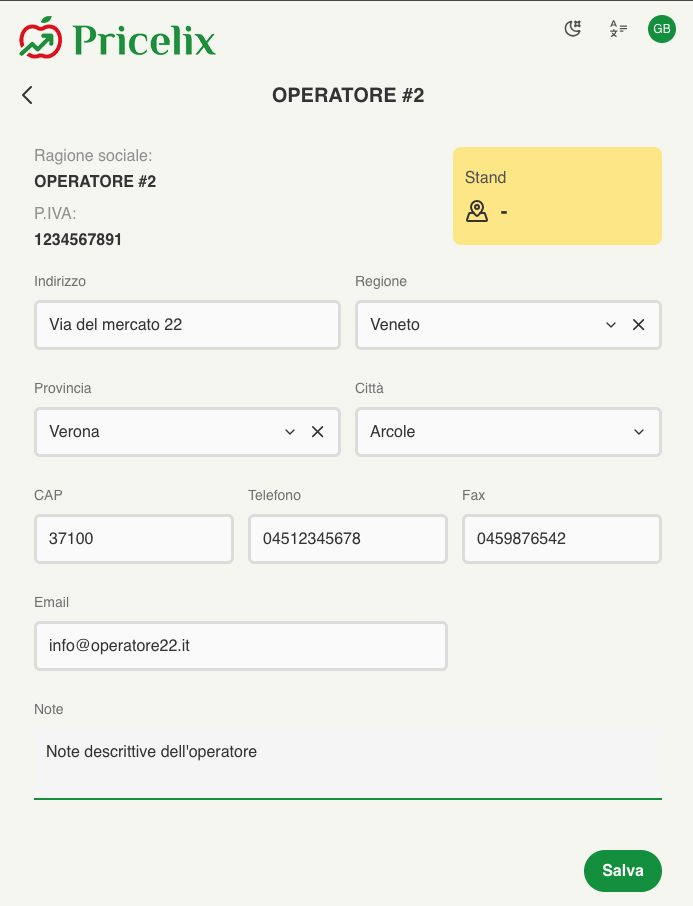 anagrafica operatori