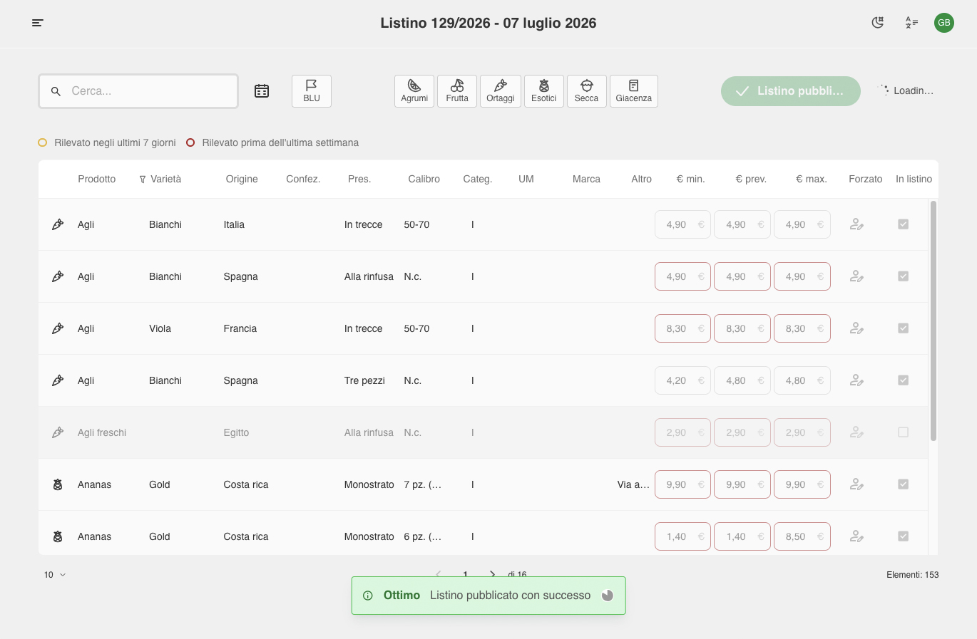 PRICELIX listino schermata 03