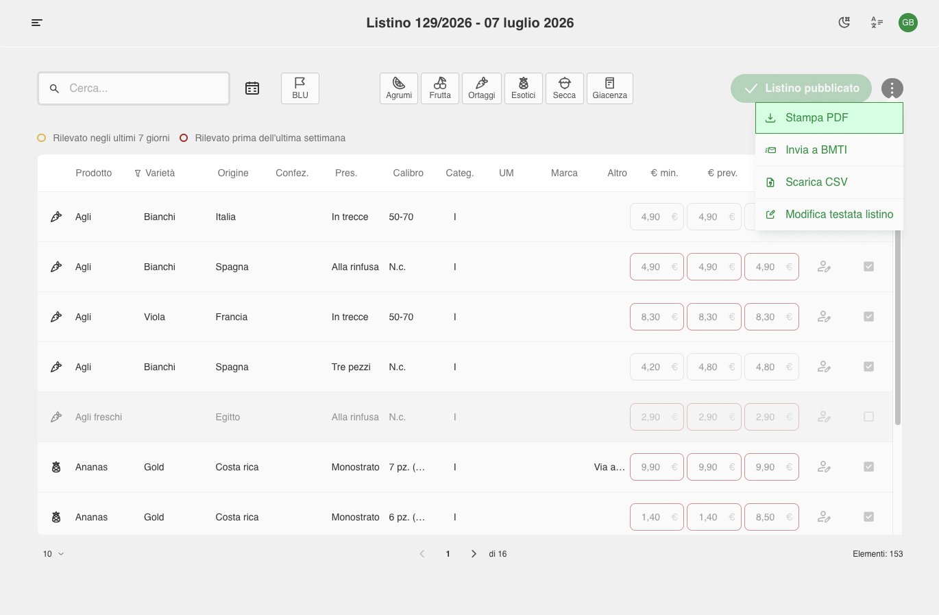 PRICELIX listino schermata 04